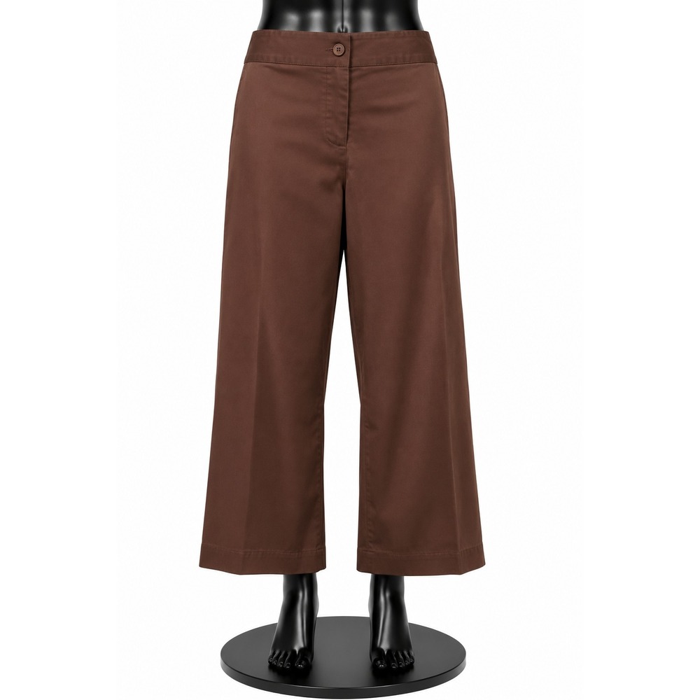 Emma James Womens Cropped Capri Pants Size 10 Brown Washable Stretch Cotton